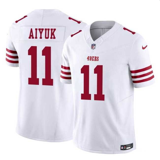 Men & Women & Youth San Francisco 49ers #11 Brandon Aiyuk White 2023 F.U.S.E. Vapor Limited Jersey,We sell and wholesale Men & Women & Youth San Francisco 49ers #11 Brandon Aiyuk White 2023 F.U.S.E. Vapor Limited Jersey on line form chian!